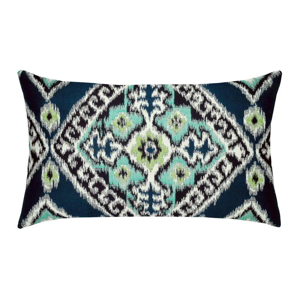 12" x 20" Elaine Smith Pillow  Ikat Diamond Peacock