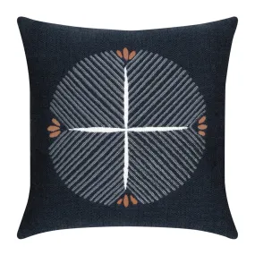 20" Square Elaine Smith Pillow  Direction Indigo