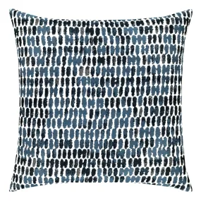 22" Square Elaine Smith Pillow  Thumbprint Indigo