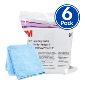 3M 06020 Perfect-It Automotive Detailing Blue Microfibre Cloths 30cm x 35cm x 6 Pack