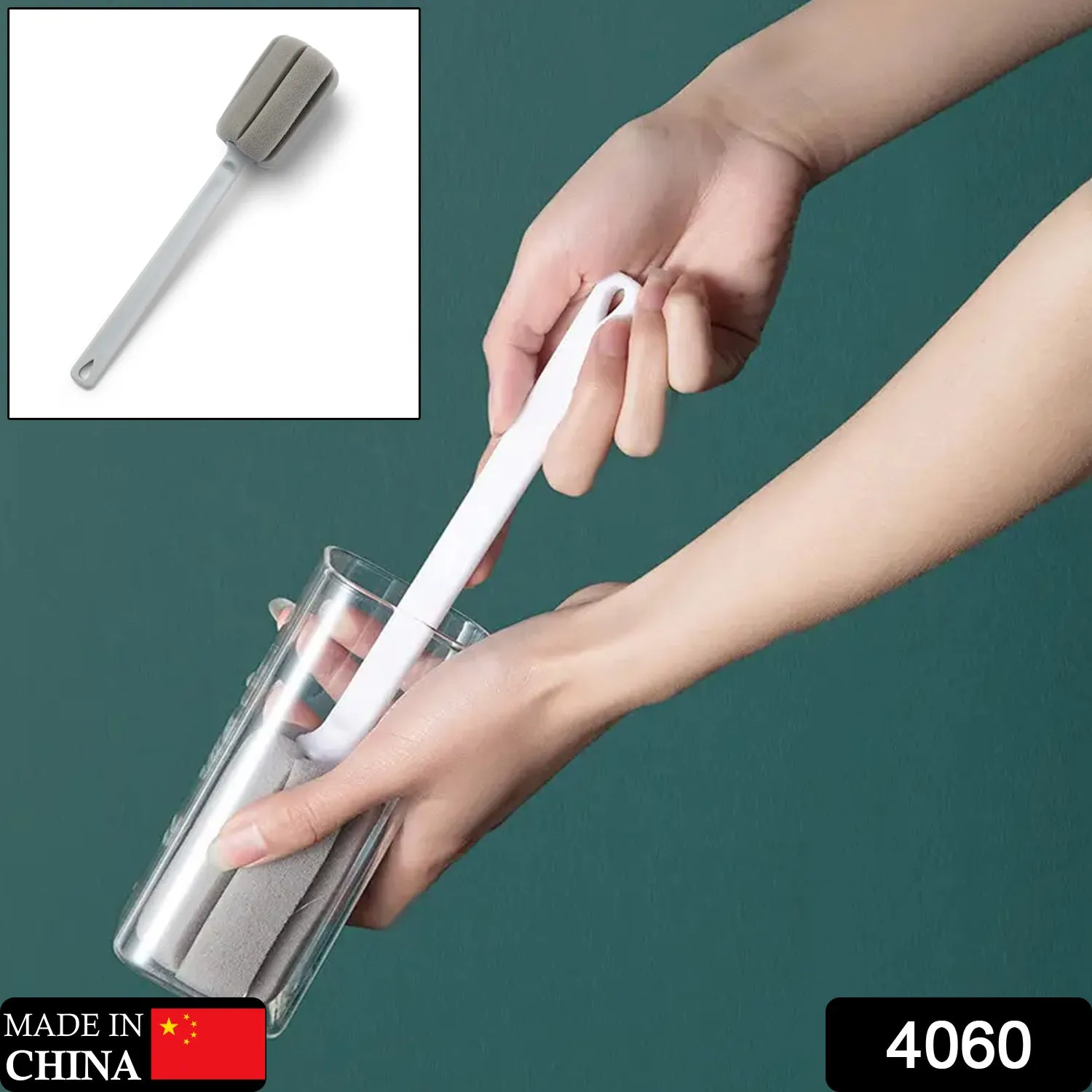 4060 Cleaning Brush Cleaner with Plastic Long Handle , Soft Dish Washing Foam Cleaning Brushes For Cups Mugs Kettles Wine Glasses and Baby Bottles