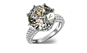 4.75 Carat Cubic Zirconia Jewelry White Gold Plated Rings