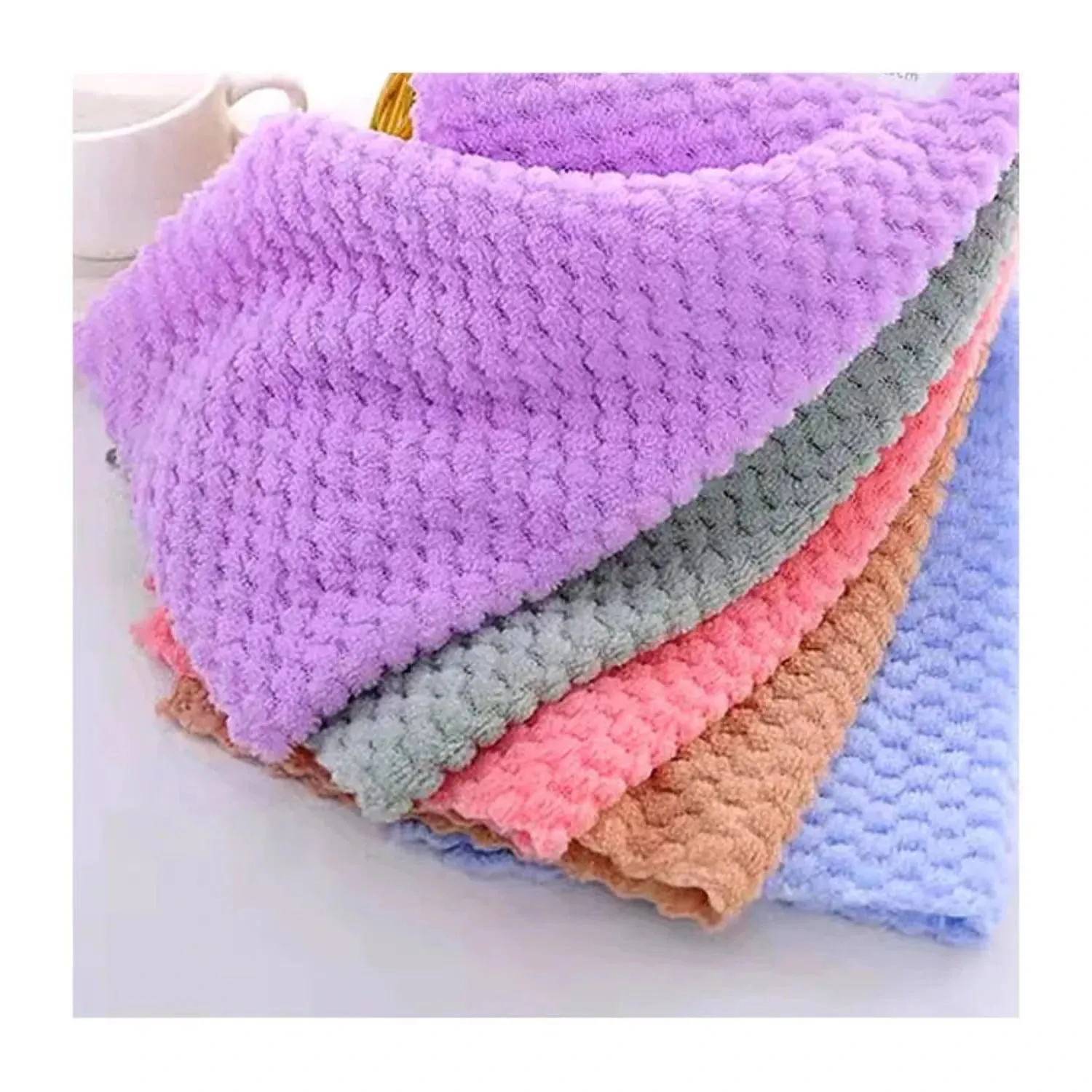 5-Pack Microfiber Kitchen Towels: Super Absorbent, Fast-Drying Anti-grease Dish cloths