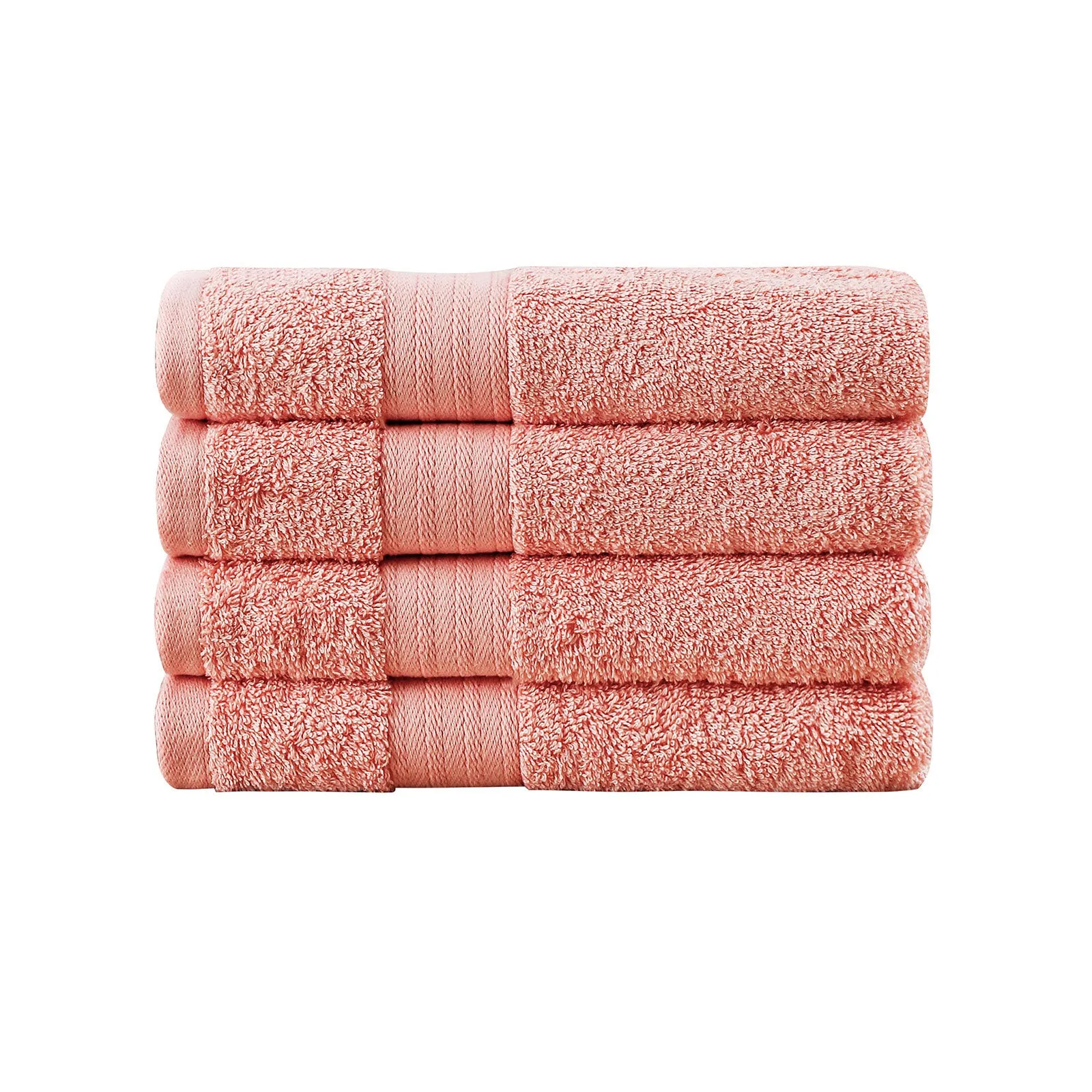 550GSM Absorbent Cotton Hand Towels Set of 4 - Coral Linenland