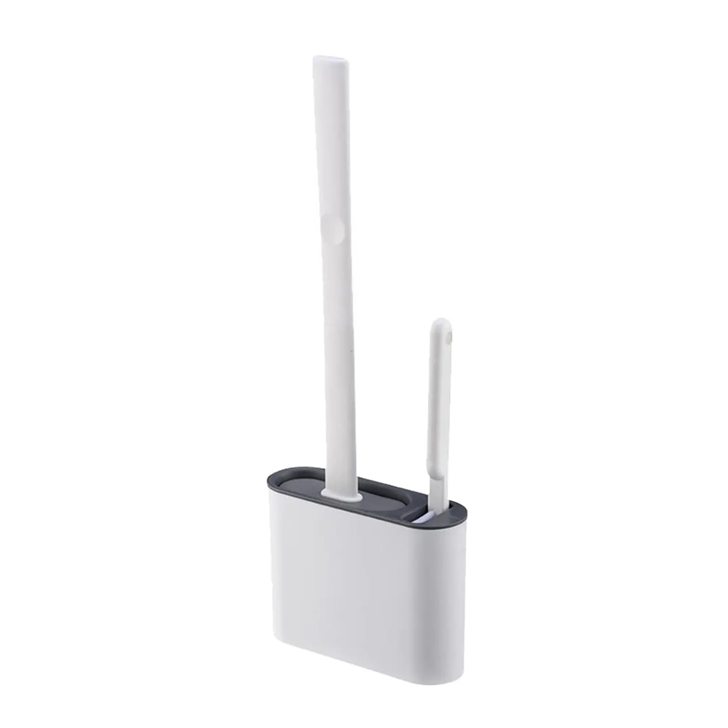 7683 Toilet Brush Set , Toilet Brush And Holder Set, Anti-Slip Handle Silicone Toilet Brush And Small Cleaning Brush ,