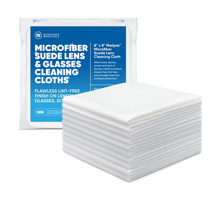 8"x 8"  Mwipes Microfiber Suede Lens Cleaning Cloth - Pack of 10