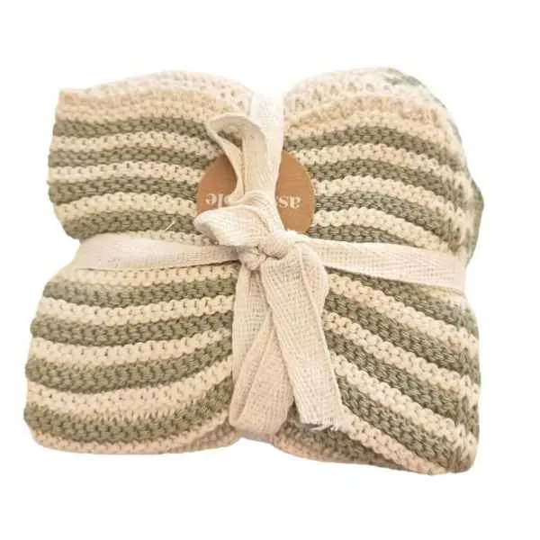 Amy Set of 3 Cotton Knit Cloth - Moss