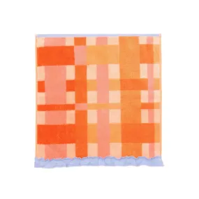 Antibacterial and Deodorizing Check Wash Towel Orange