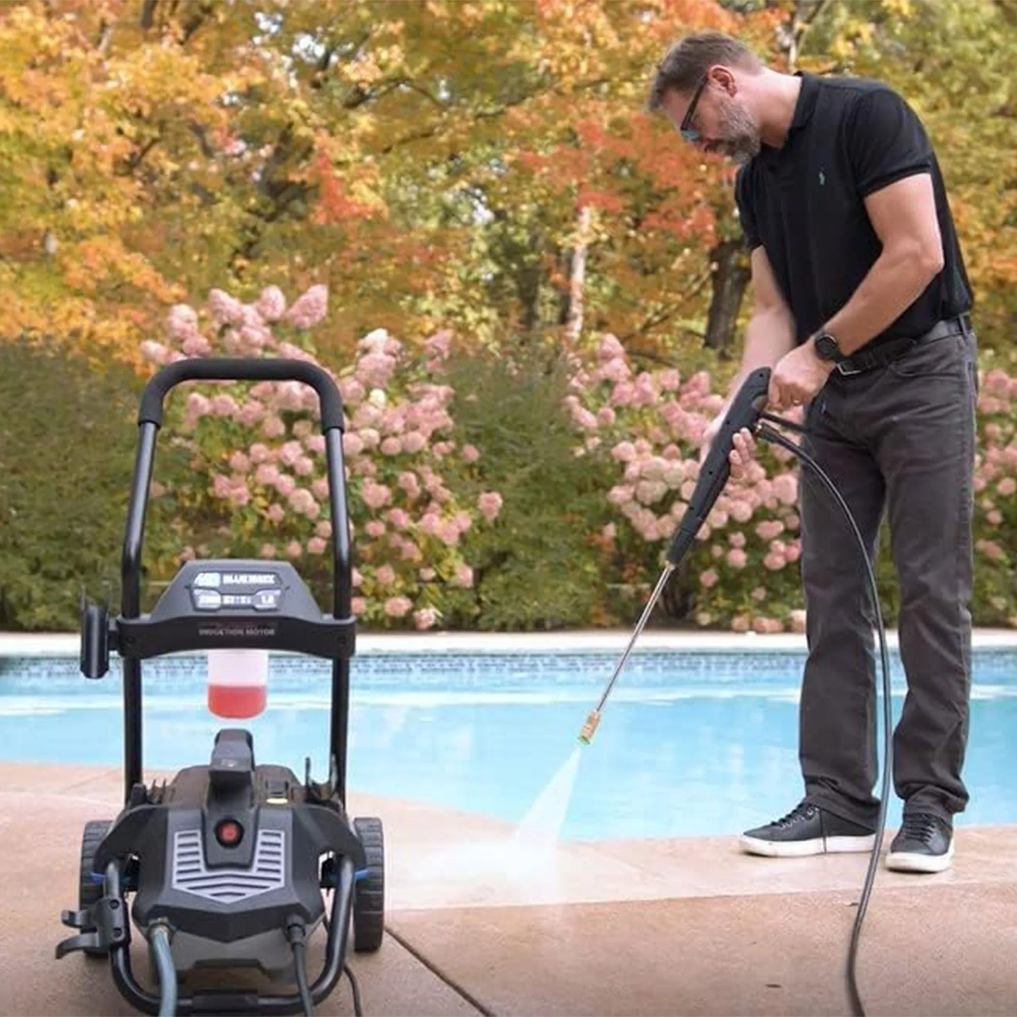 AR Blue Clean Maxx 2300 PSI 1.5 GPM Portable Electric Pressure Washer with Cart