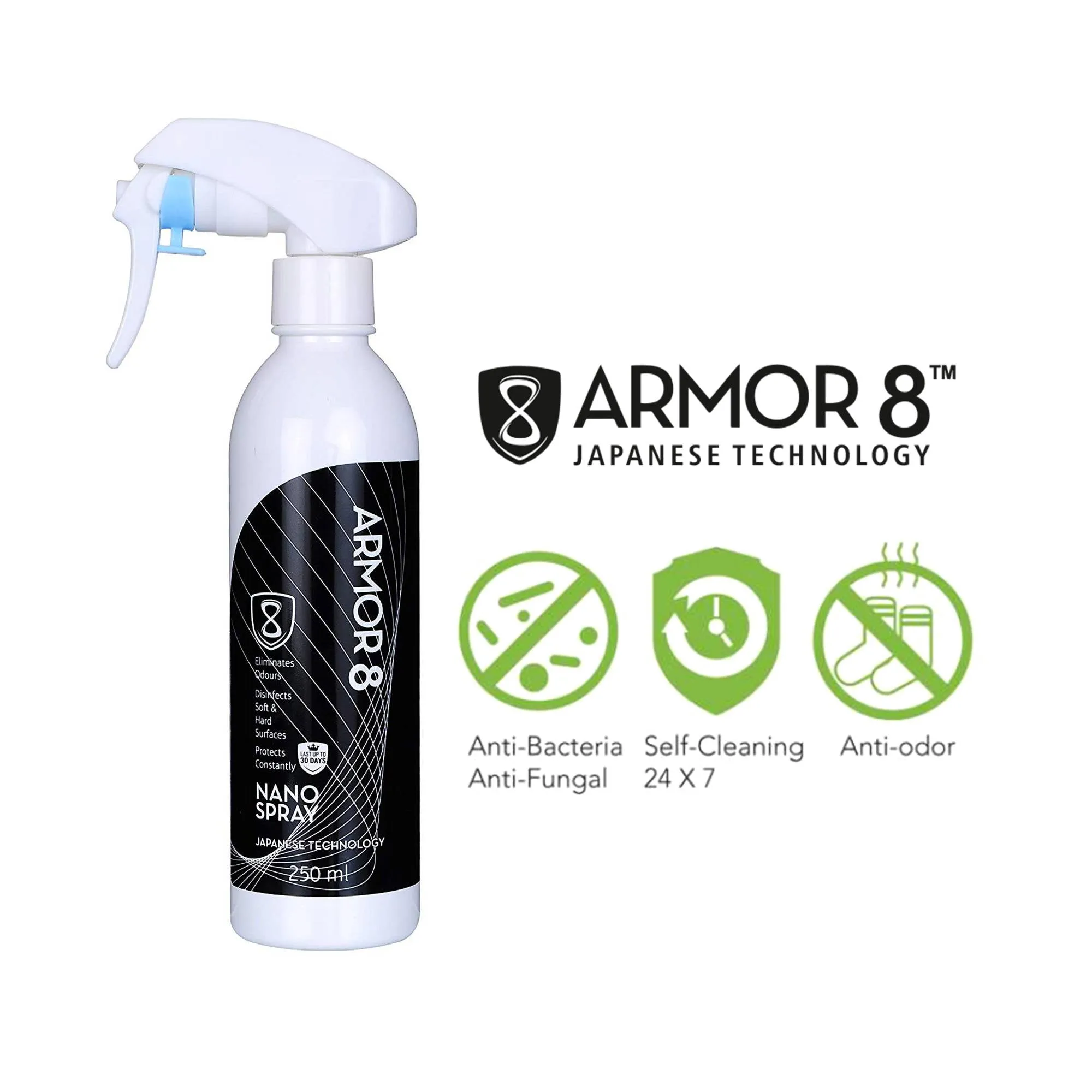 Armor 8 Anti-Bacterial Nano Spray 250ml