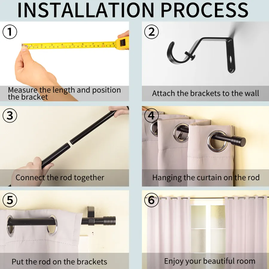 Basic Adjustable White Curtain Rod