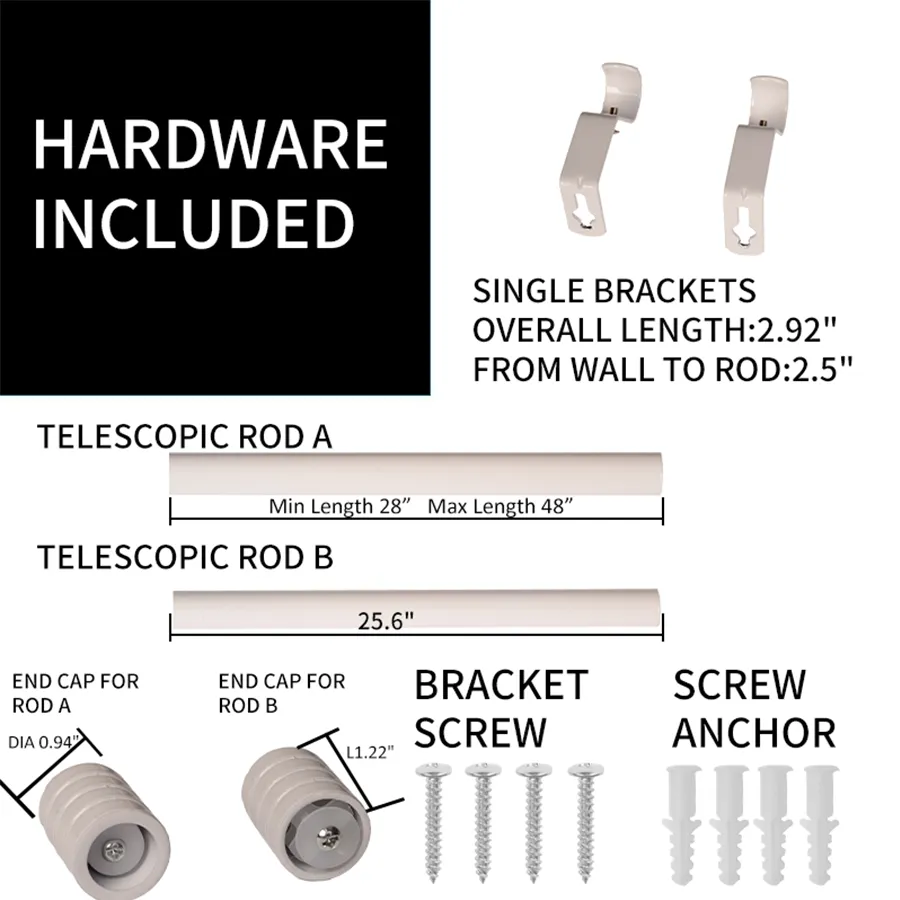 Basic Adjustable White Curtain Rod