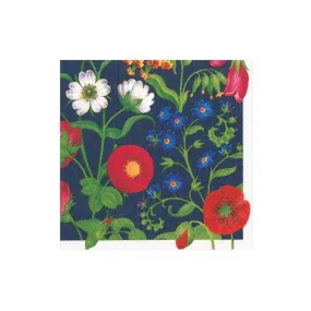 Caspari Cloisters Garden Paper Cocktail Napkins in Navy - 20 Pack