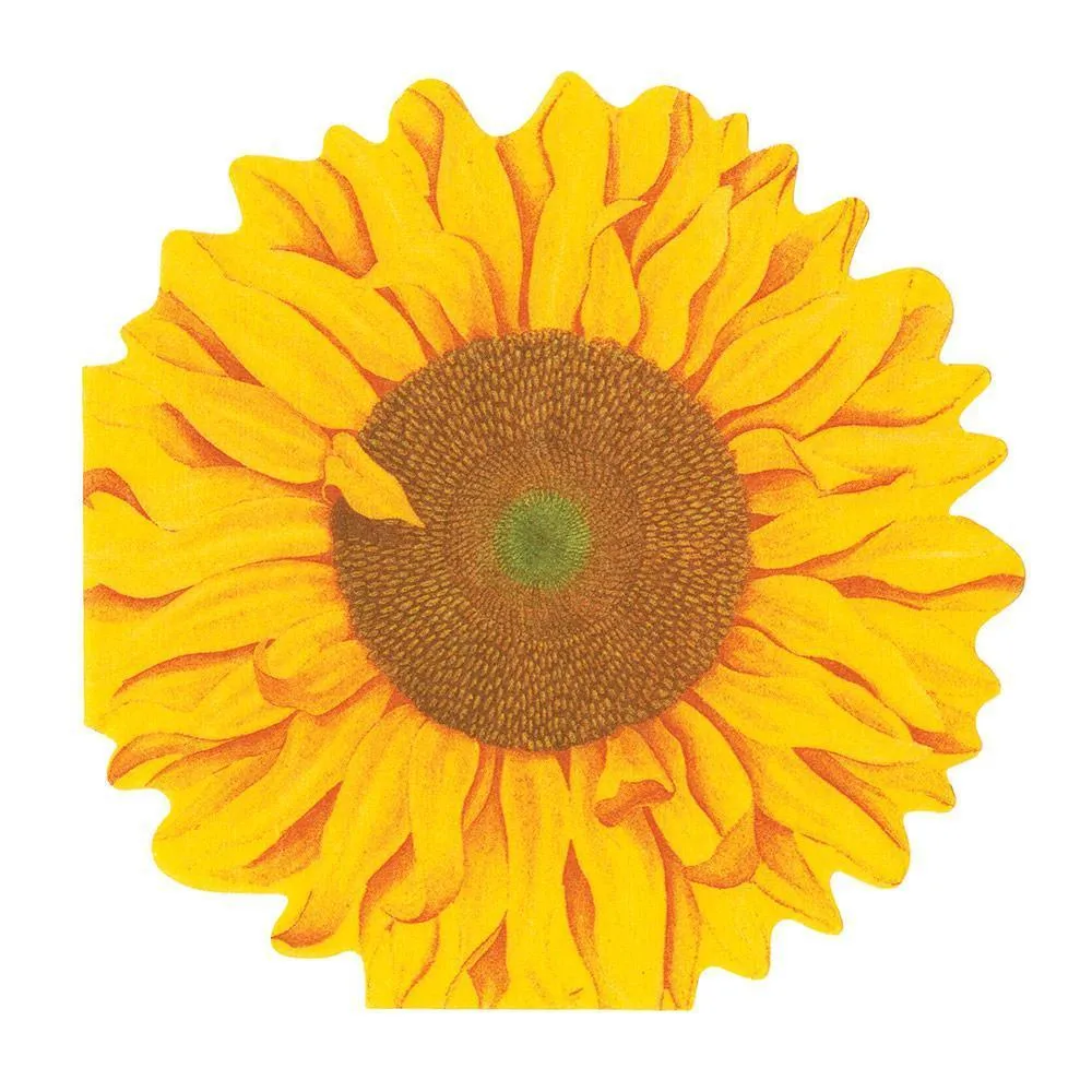 Caspari Girasol Die-Cut Paper Linen Party Napkins - 15 Per Package