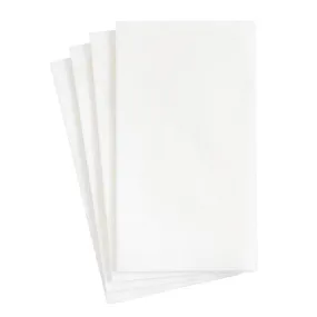 Caspari Paper Linen Solid Guest Towel Napkins in White - 12 Per Package