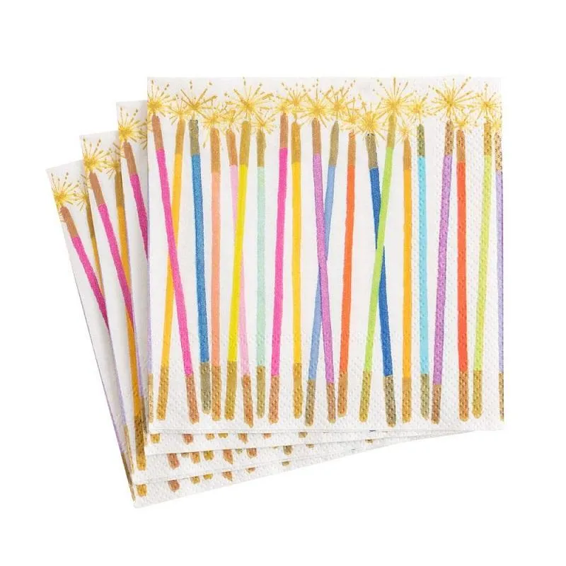 Caspari Party Candles Paper Cocktail Napkins - 20Pk