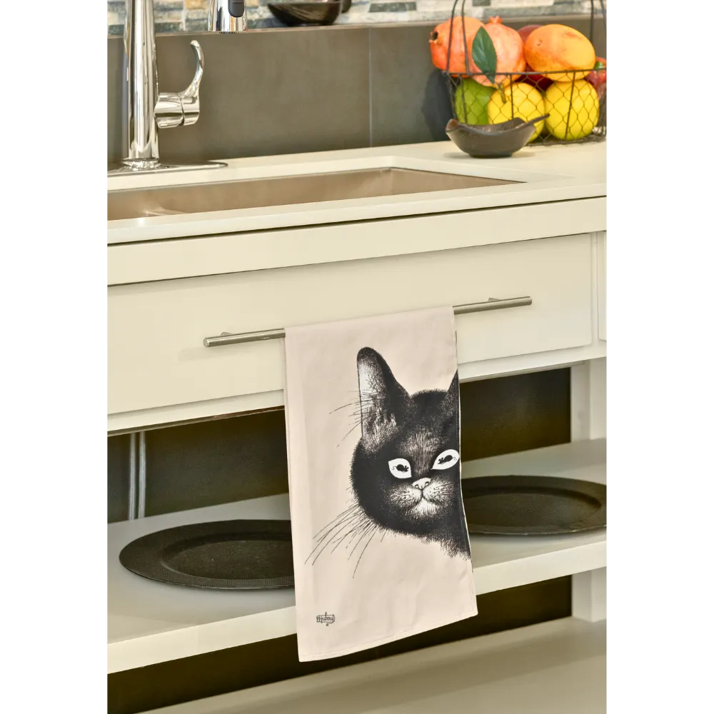 Chats Souris (Smiling Cats) Dubout Cats Tea Towel