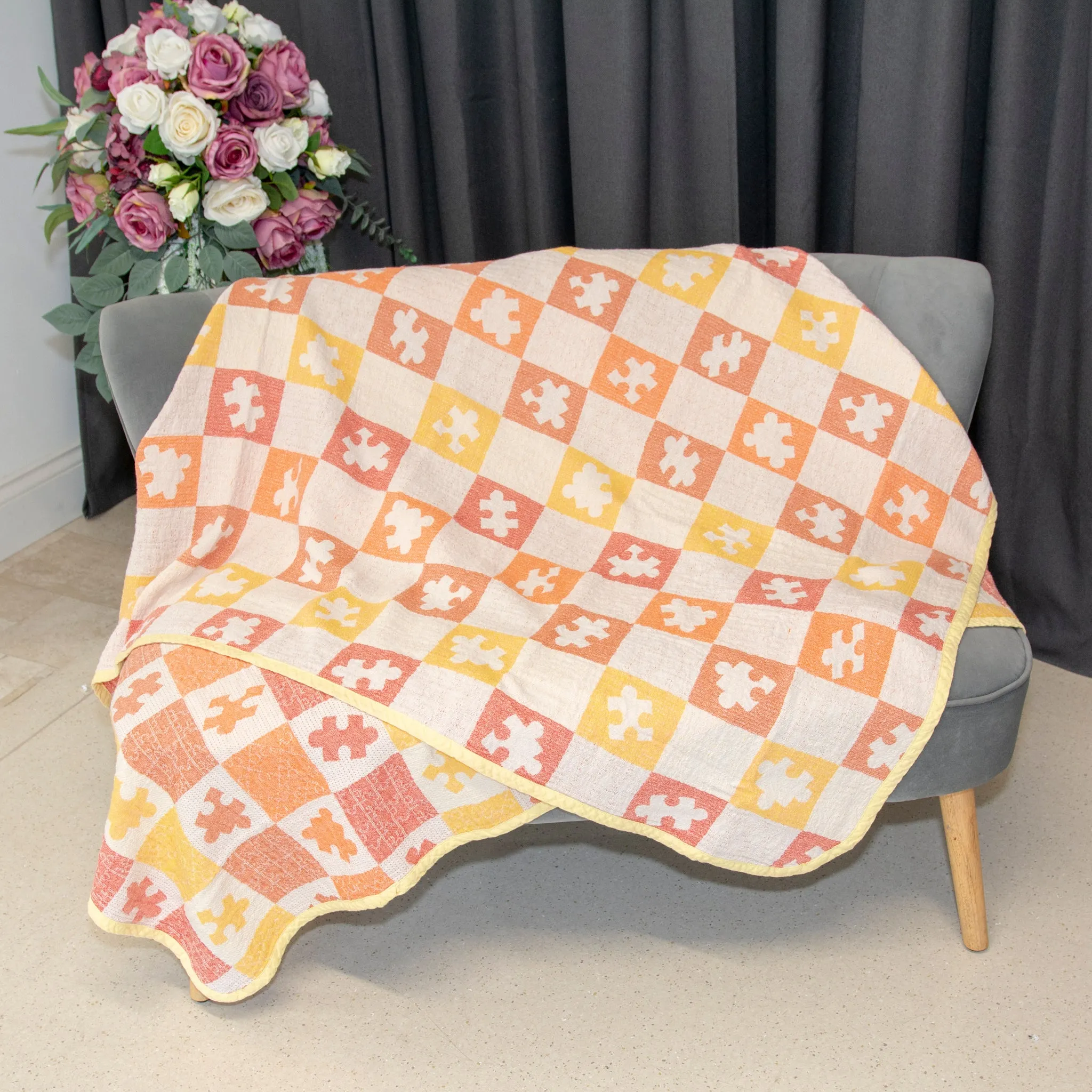 Children Linen Bed Throw, Puzzle