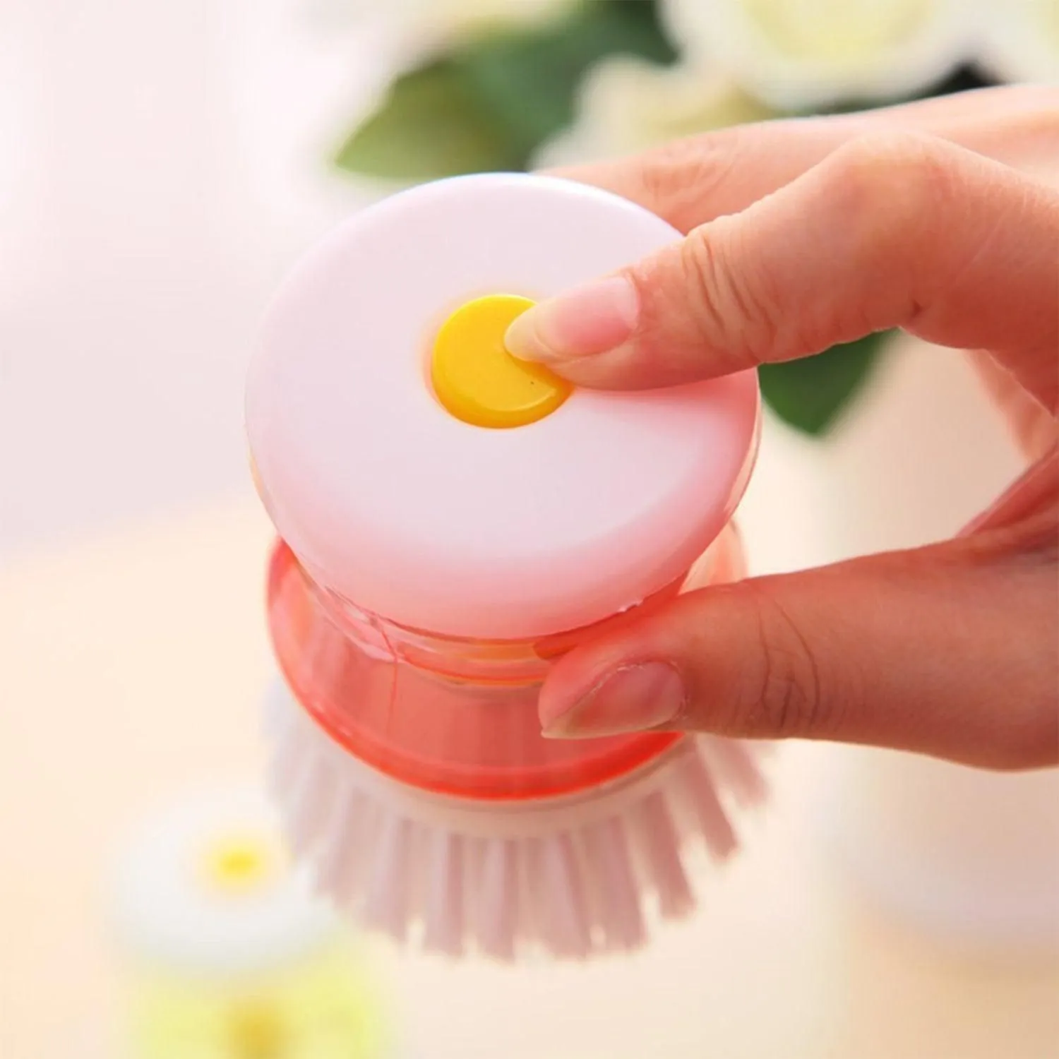 Cleaning Brush with Liquid Soap Dispenser