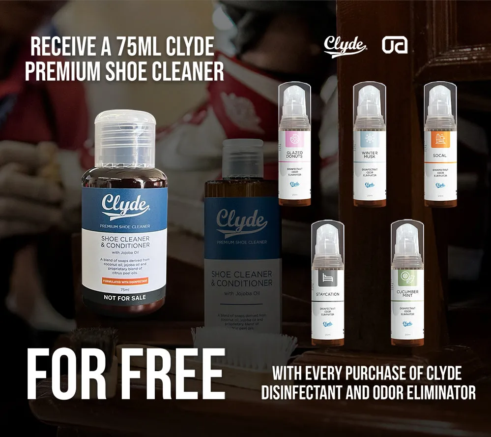 Clyde Disinfectant Odor Eliminator Socal   FREE 75ml Clyde Premium Shoe Cleaner with Jojoba Oil