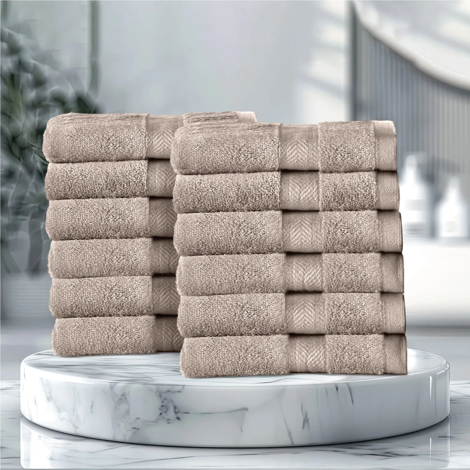 Cotton Face Towel 30x30 CM 12 Piece Set-Soft Feel, Quick Dry, Highly Absorbent Durable Towels