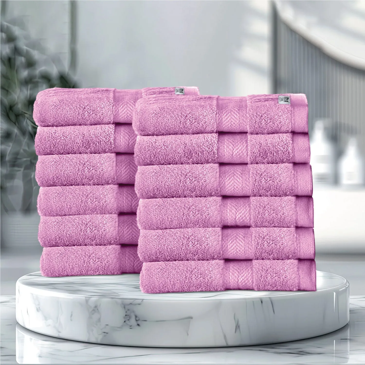 Cotton Face Towel 30x30 CM 12 Piece Set-Soft Feel, Quick Dry, Highly Absorbent Durable Towels