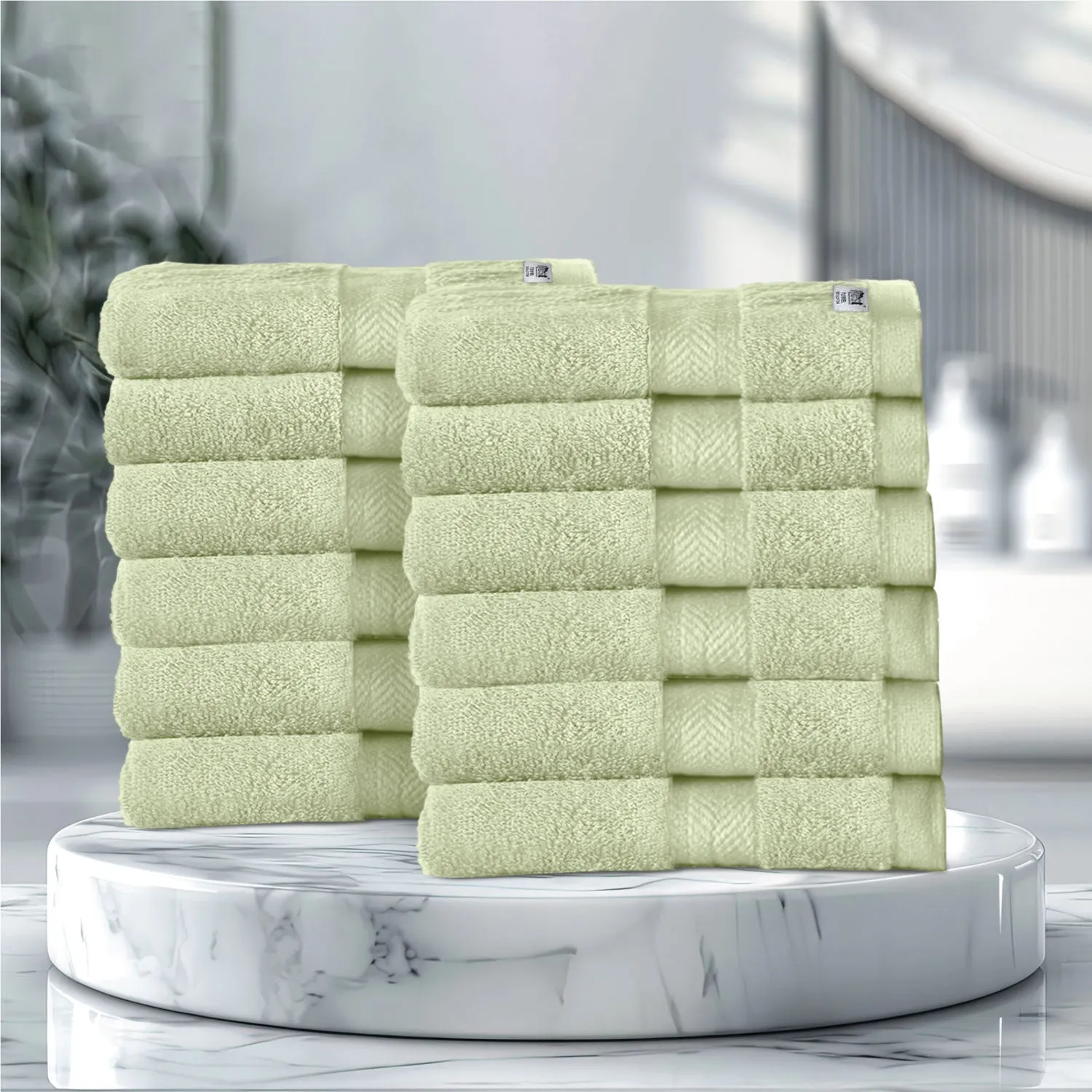 Cotton Face Towel 30x30 CM 12 Piece Set-Soft Feel, Quick Dry, Highly Absorbent Durable Towels