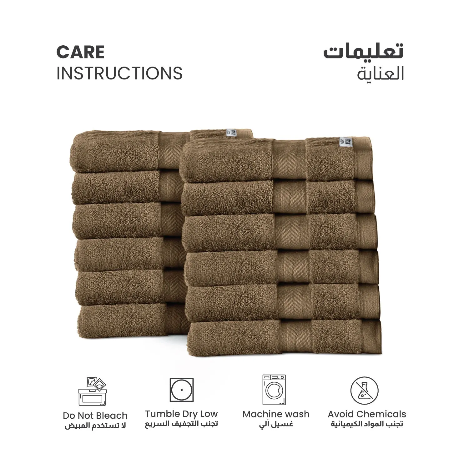 Cotton Face Towel 30x30 CM 12 Piece Set-Soft Feel, Quick Dry, Highly Absorbent Durable Towels