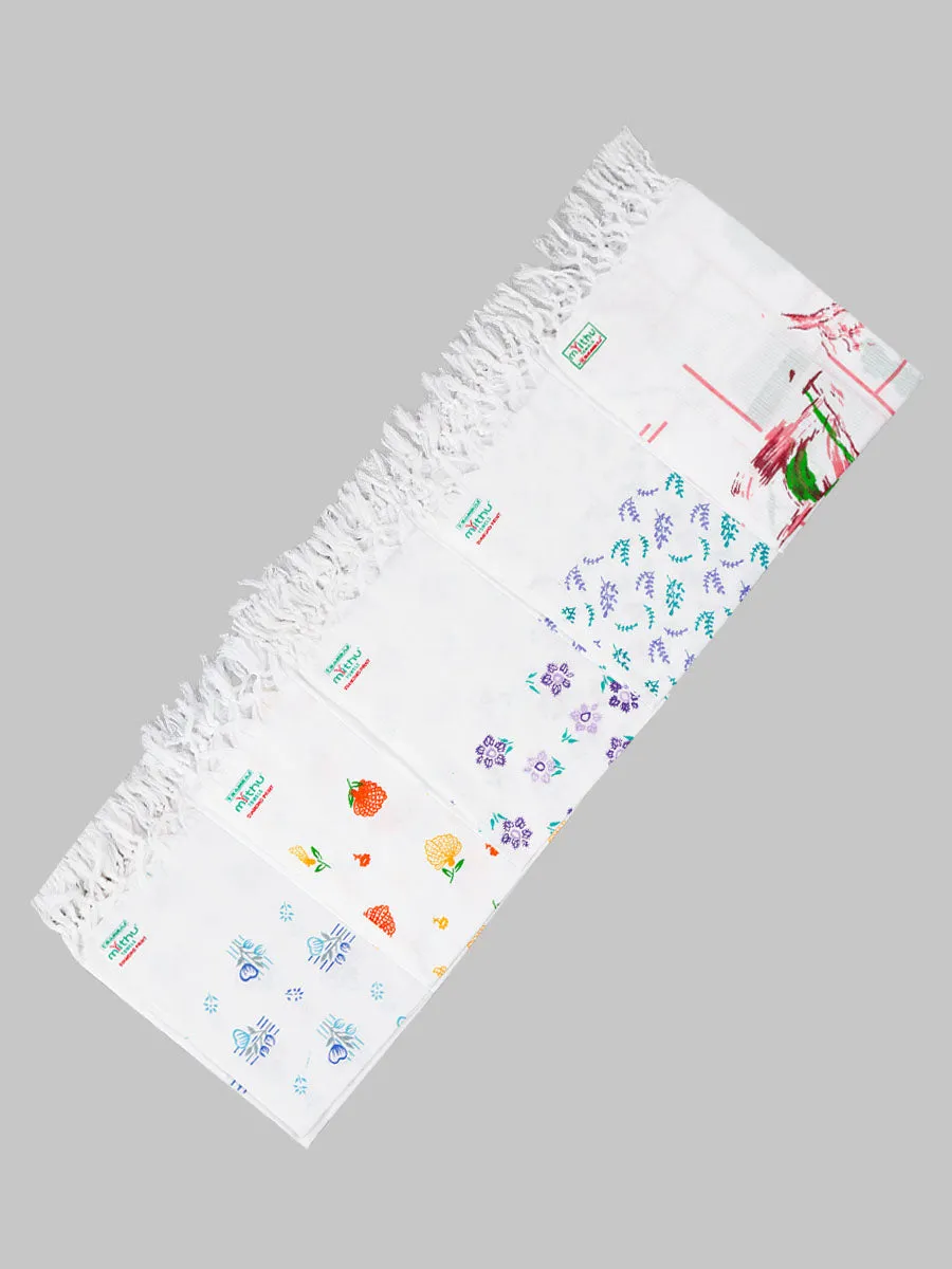 Cotton white Diamont Print Bath Towel (Pack of 2)