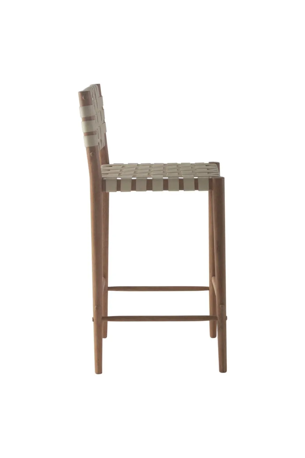 Criss Cross Leather Strip Counter Stool