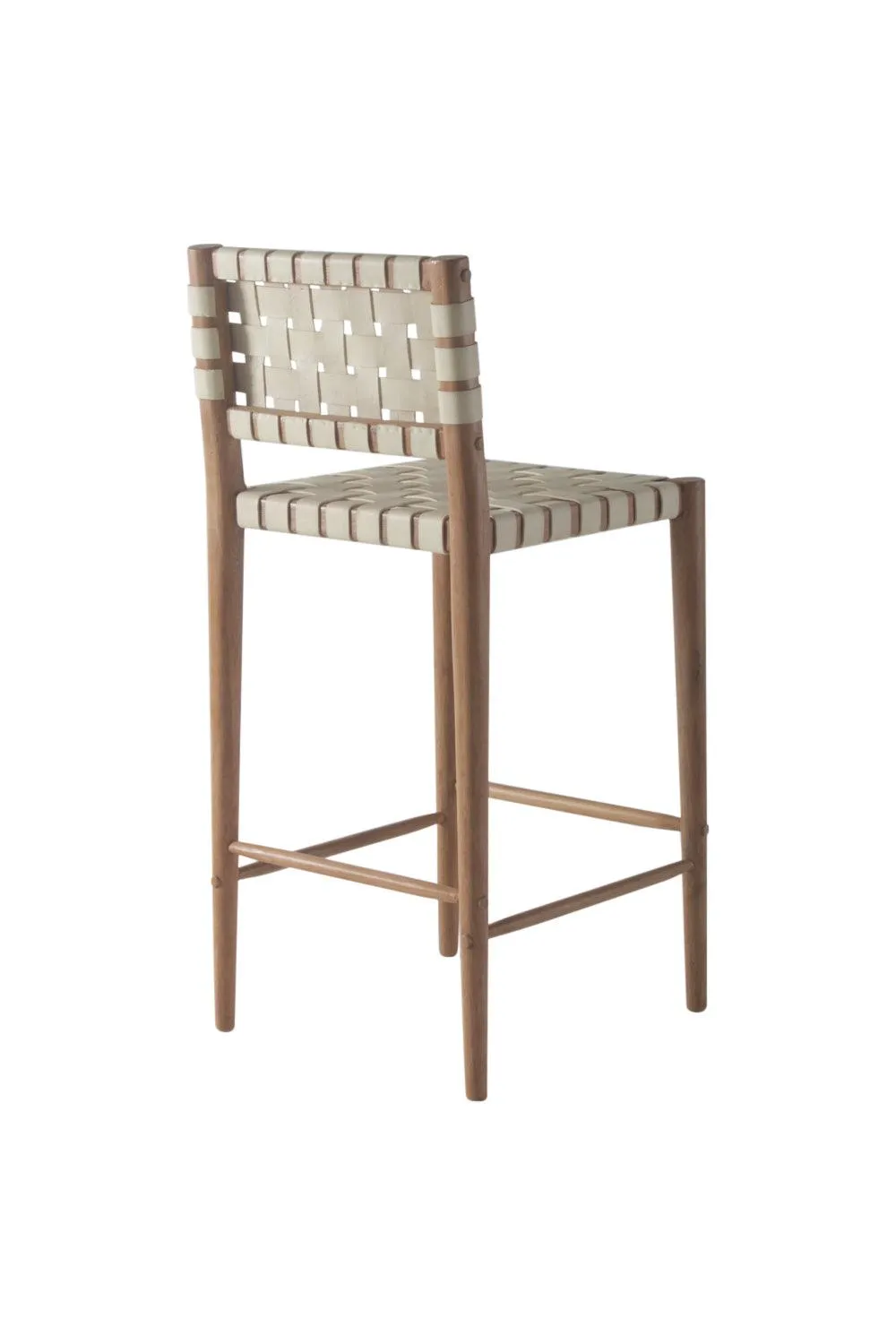 Criss Cross Leather Strip Counter Stool