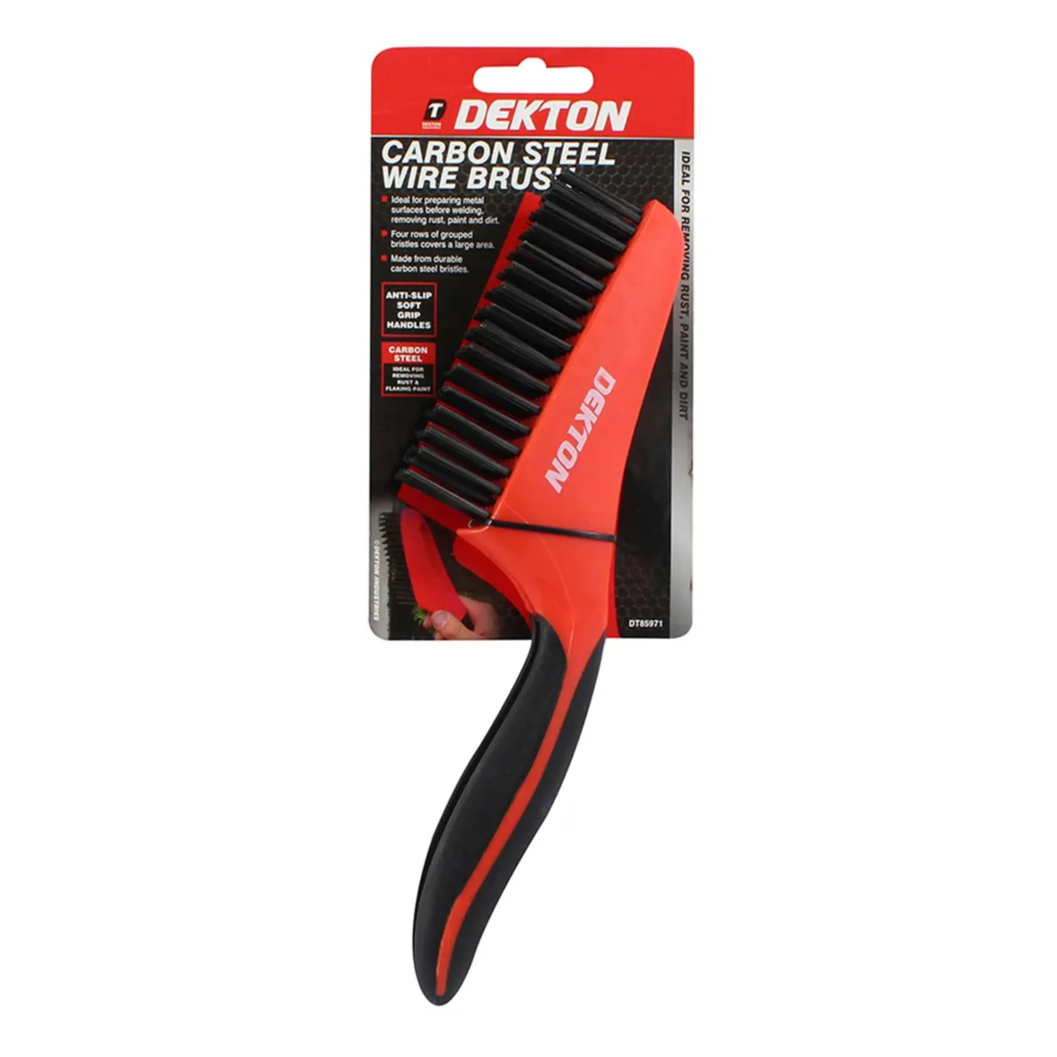 DEKTON Soft Grip Carbon Steel Wire Brush