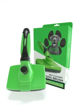 Dog Grooming Brush - Mighty Paw Retractable Slicker Brush with Stainless Steel Bristles