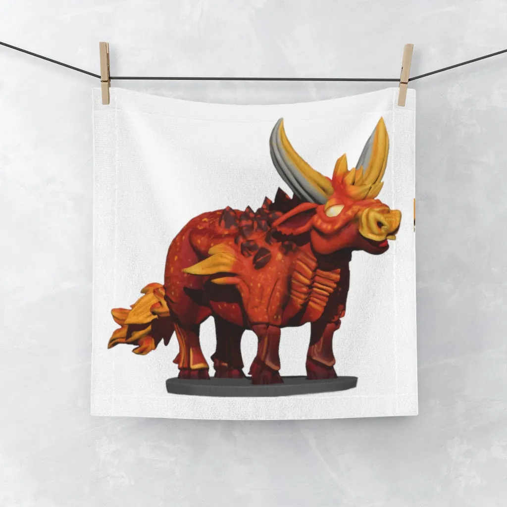 Fire Bull Face Towel