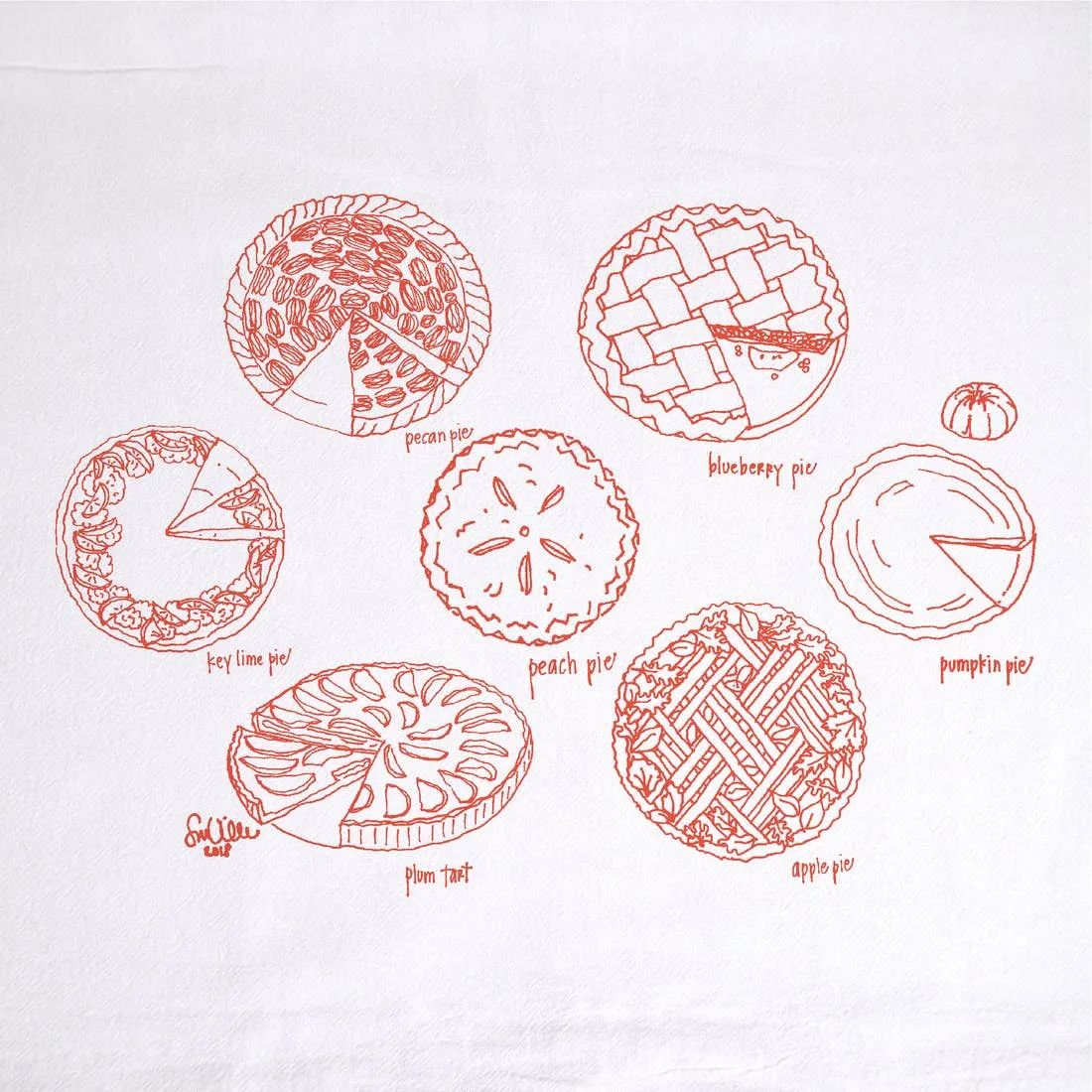 Holiday Pies Tea Towel