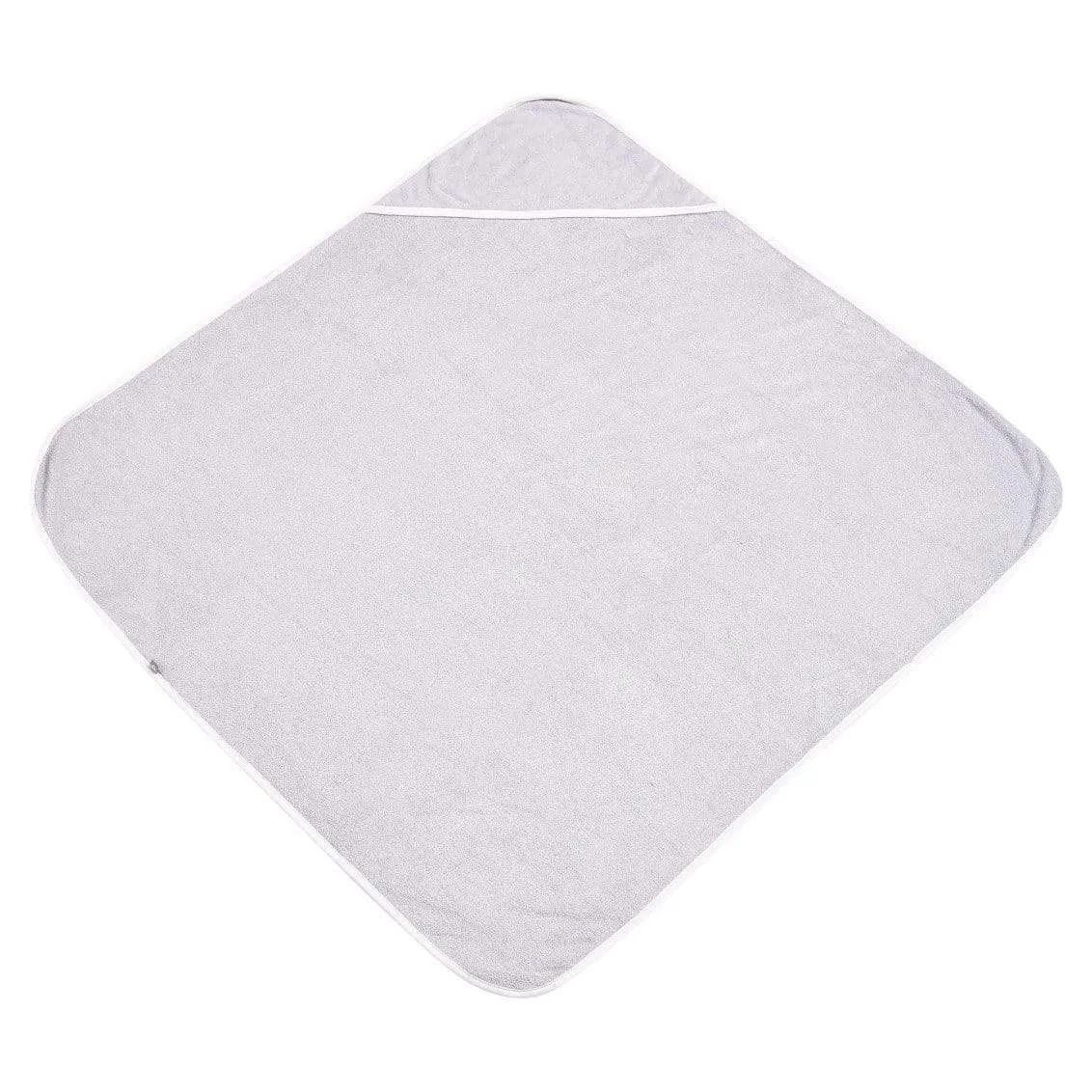 Hooded Bath Towel in Storm with Cloud Trim