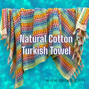 Jellybean Design Natural Cotton Pompom Turkish Towel