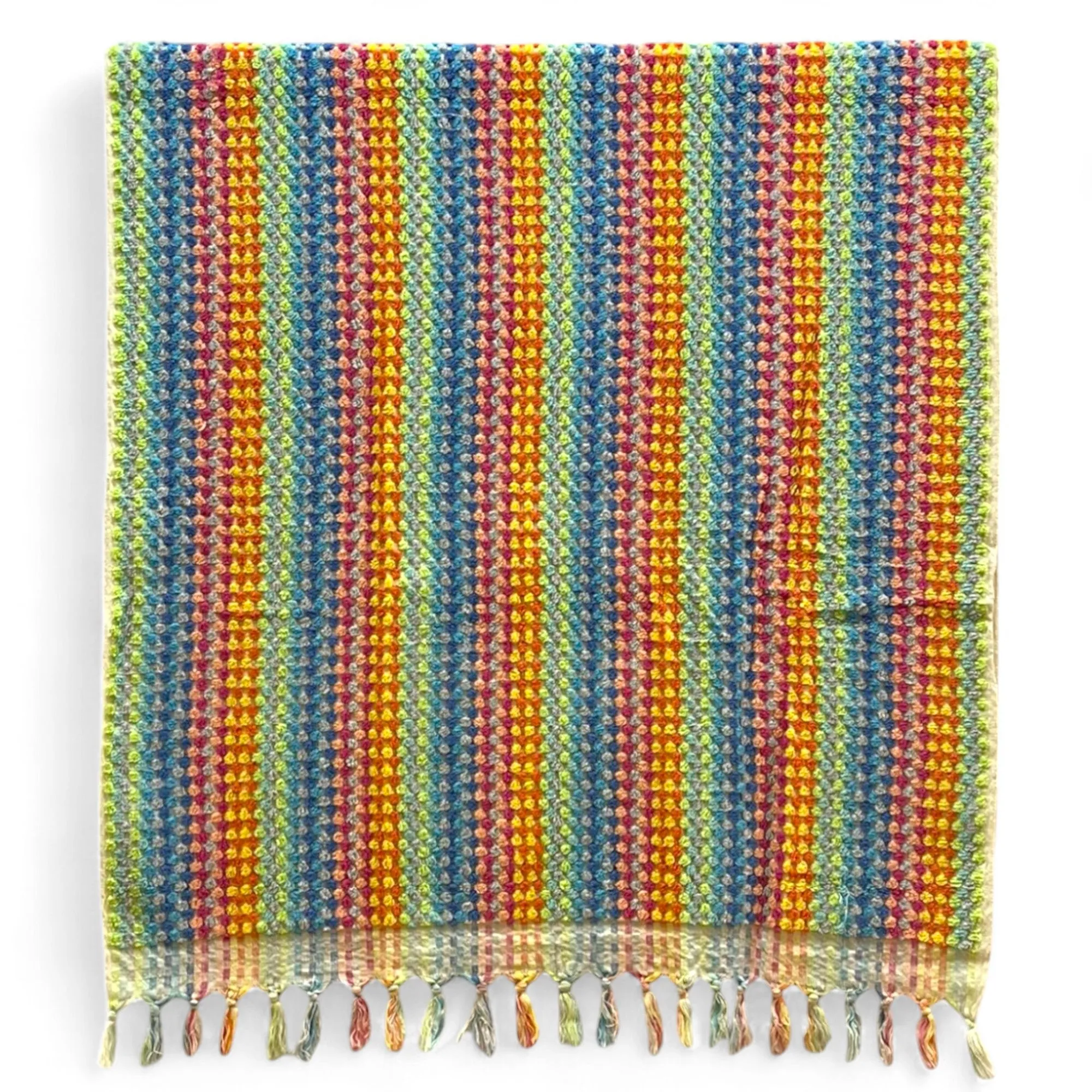 Jellybean Design Natural Cotton Pompom Turkish Towel