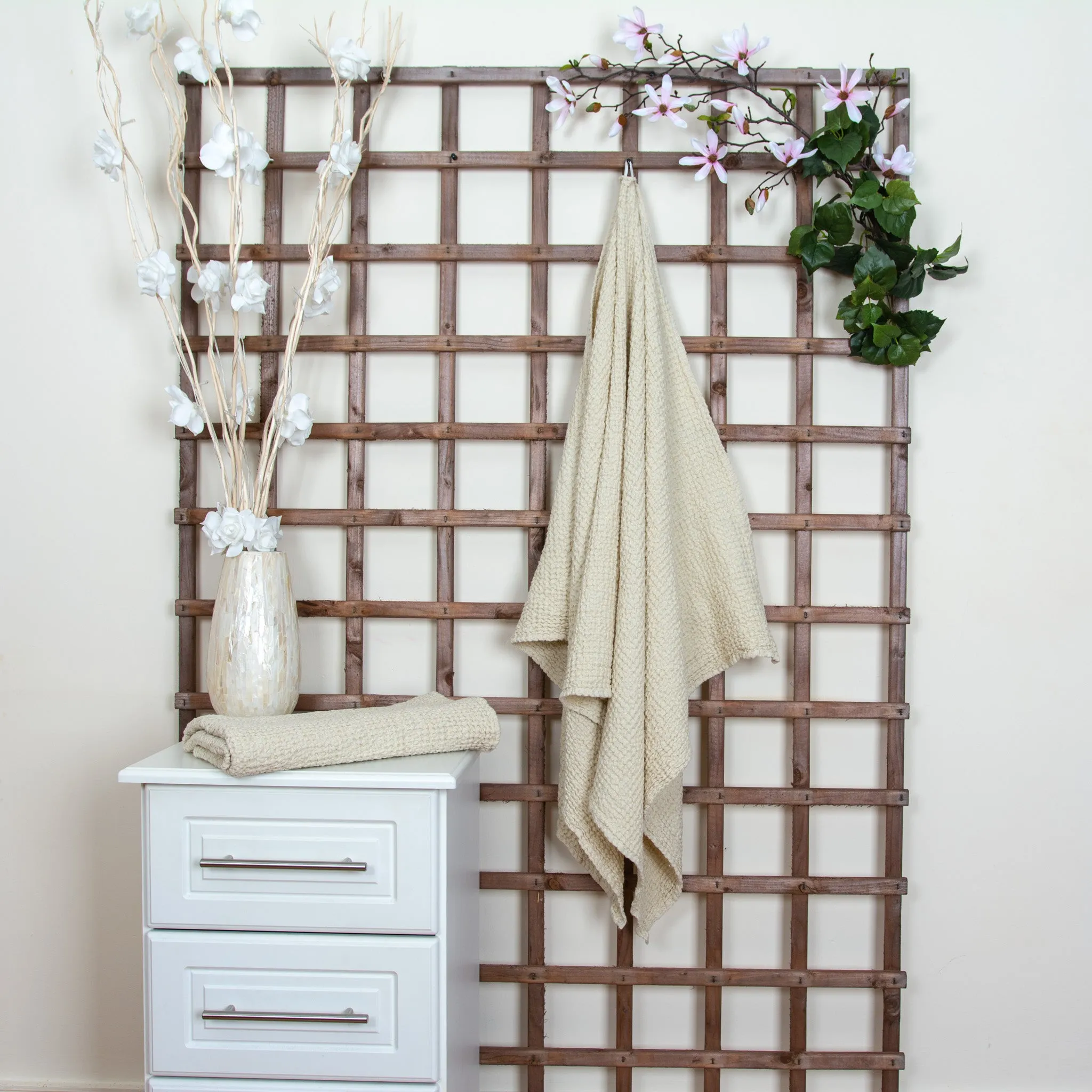 Linen Waffle Bath Towel - Beige Marshmallow