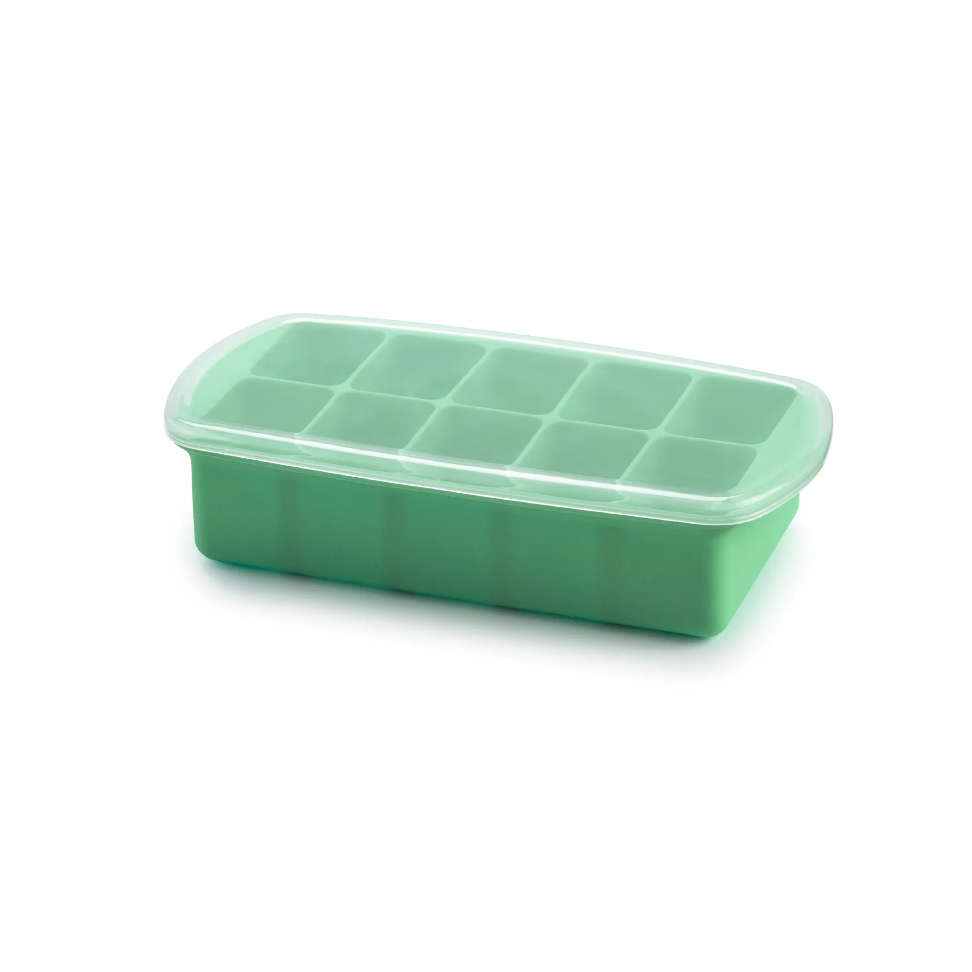 melii Baby Food Prep Silicone Tray with Lid Mint - BPA-Free, Versatile, Stackable for Convenient Freezing and Odor Protection