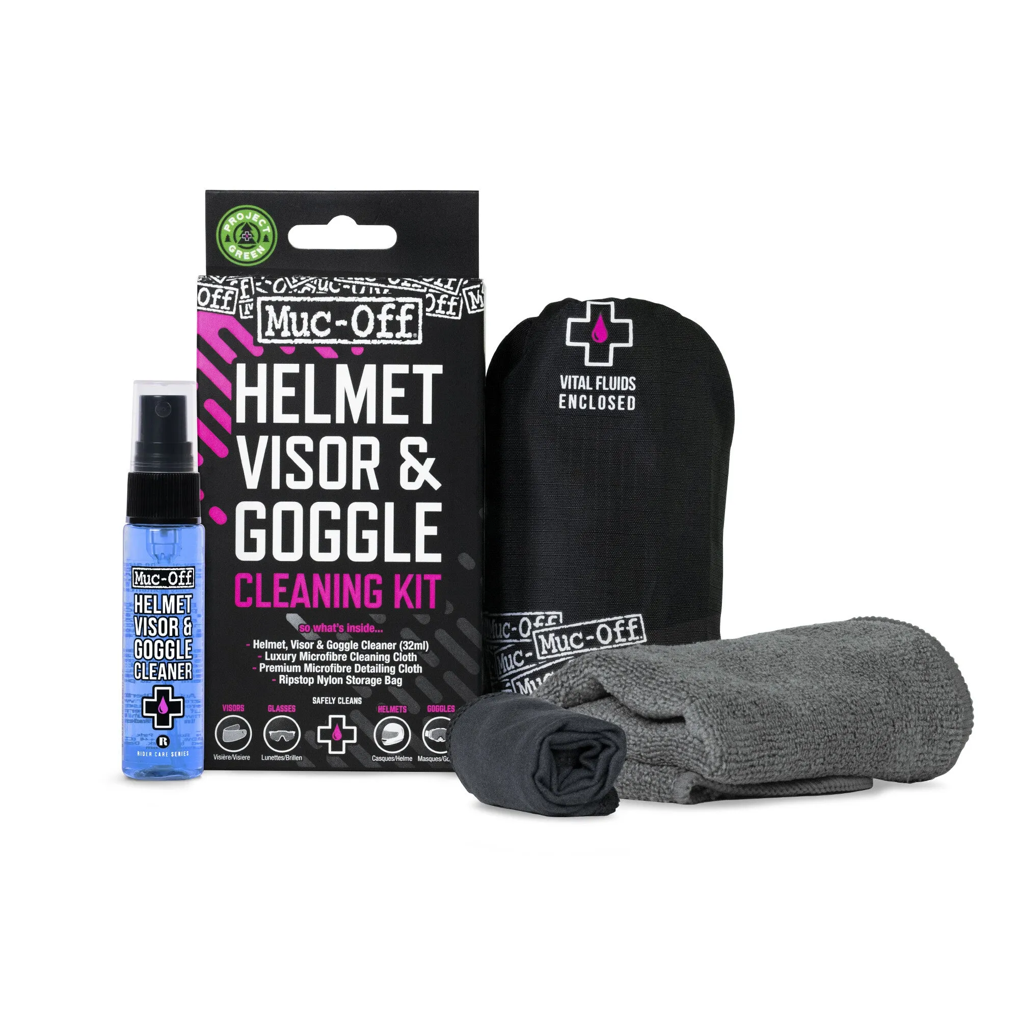 Muc-Off Helmet Visor, Lens, Goggle Cleaning Kit | 20802