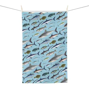 NE Fish Blue Soft Kitchen Towel