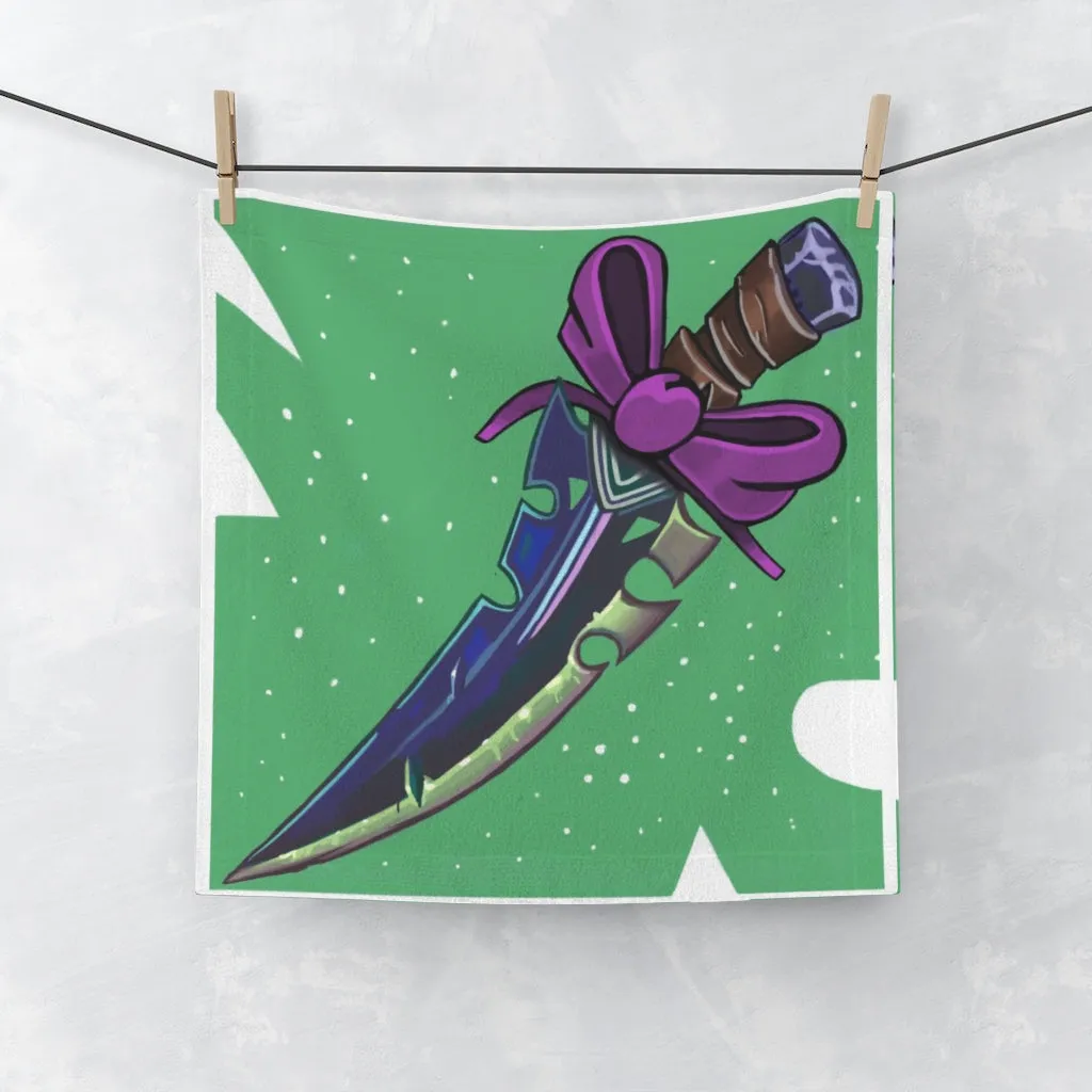 Purple Silver Sword Face Towel