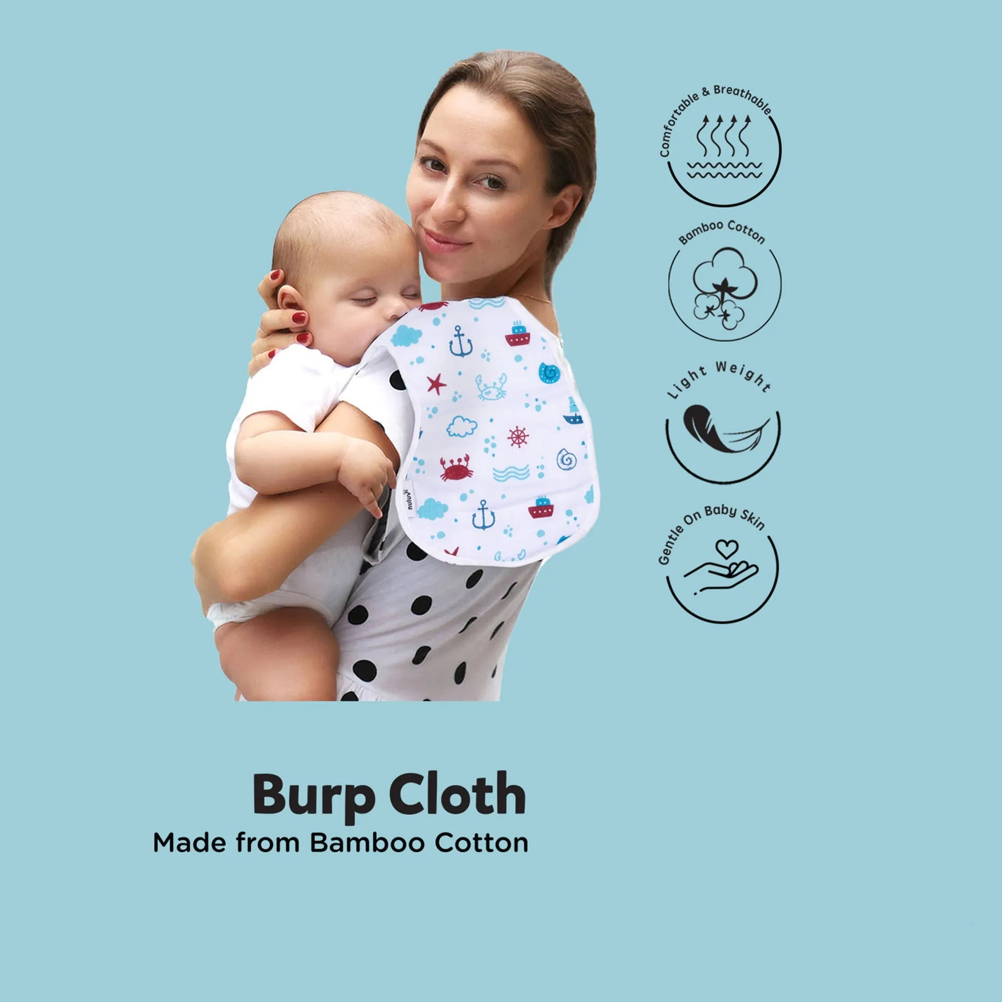 Red Anchor Burp Cloth 0-6 months