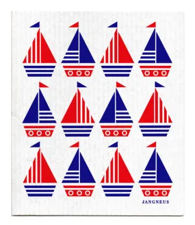 Red Boats Swedish Dishcloth