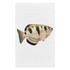 Silver and Black Fish Turtle Rally Towel, 11x18