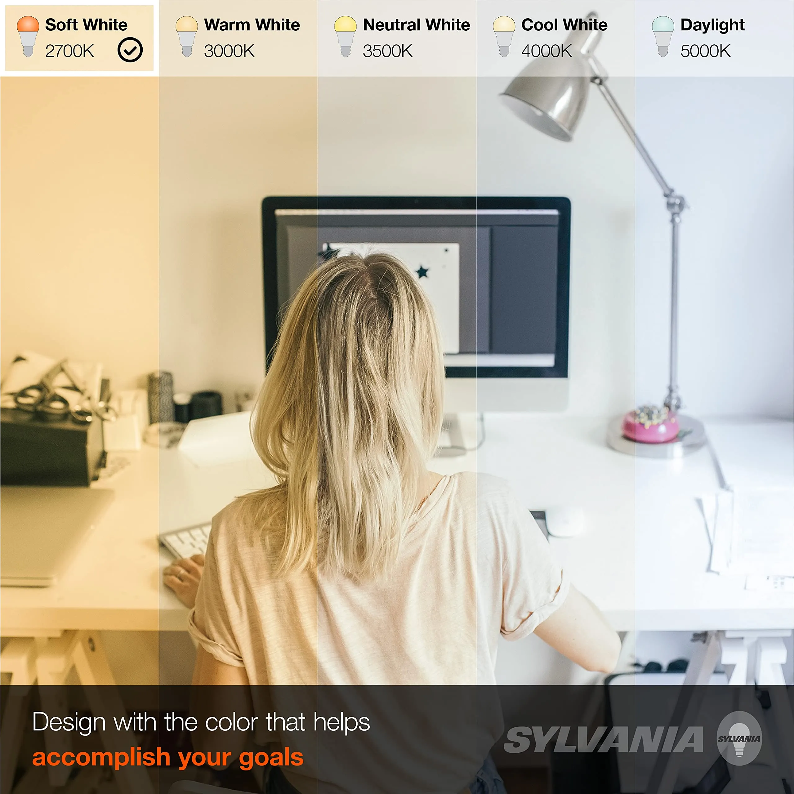 SYLVANIA LED A19 Light Bulb, 60W Equivalent, Efficient 8.5W, 10 Year, 2700K, 800 Lumens