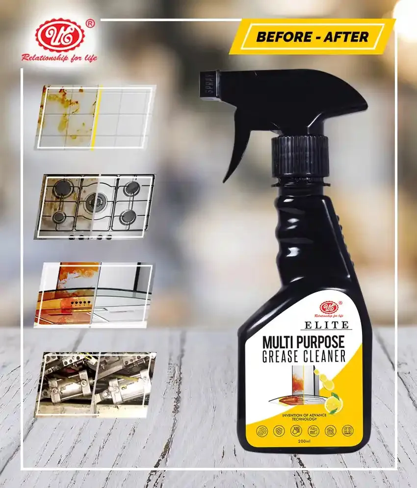 UE Autotech Kitchen Cleaner Spray Oil & Grease Stain Remover Stove & Chimney Cleaner Non-Flammable (200ml)