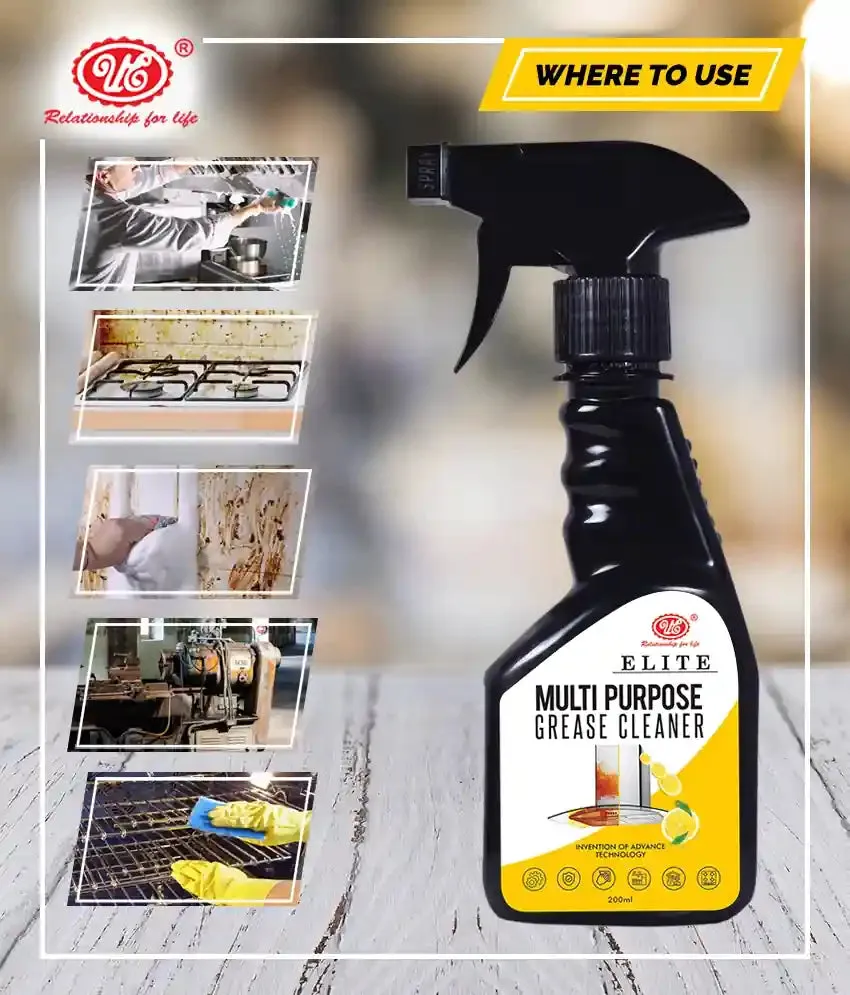 UE Autotech Kitchen Cleaner Spray Oil & Grease Stain Remover Stove & Chimney Cleaner Non-Flammable (200ml)