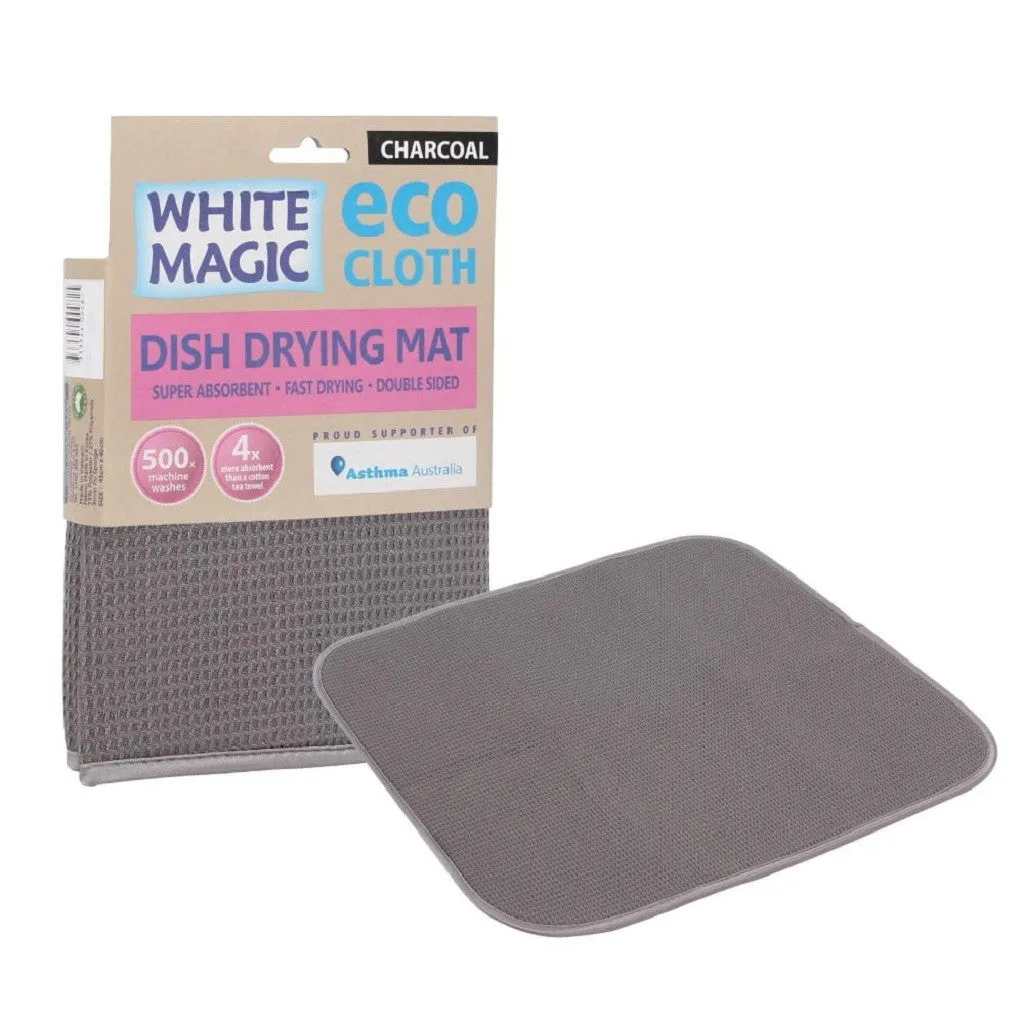 White Magic Eco Cloth Dish Drying Mat - Charcoal